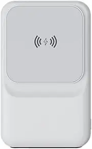 20000mAh Capacity 3-in-1 Magnetic Power Bank with Type-C Cable, 20W PD Fast Charging Input, Wireless Mobile Charging, with Digital Display and 3 Data Cables for iPhone 15 14 13 12 Pro/Pro Max,White
