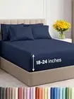 Extra Deep Pocket Sheets - 6 Piece Sheet Set - King Size Sheets Deep Pocket -