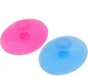 Baluue 2pcs Silicone Facial Brush Massager Non-slip Handle Gentle Face Cleansing Pad Suitable for Skin (small Sky)