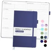 Undated Weekly Planner for 2025, Simplified Weekly & Monthly Navy Blue