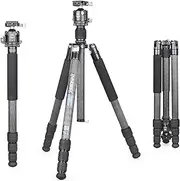 184cm Carbon Fiber Tripod-INNOREL RT85C Super Professional Tripod Monopod Heavy Duty Stand Support Low Gravity Center 360°Panoramic ballhead for Digital DSLR Camera
