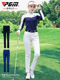 在飛比找樂天市場購物網優惠-PGM高爾夫褲子女春秋季高爾夫女褲長褲服裝防水球褲時尚 加厚