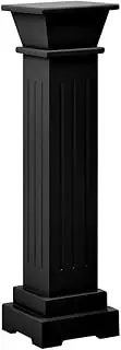EVURU Indoor Outdoor Decorative Pillar Plant Stand Square Plant Table MDF Art Column Stand for Indoor and Outdoor Display, Plant Pedestal Stand, Black 17x17x66 cm
