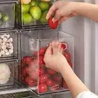 Large Fridge Organizer Bin with Pull-Out Drawer - Clear, BPA-Free - 1 Pack