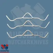 3X 13" STAINLESS STEEL GAMBREL HOOKS 320MM X 8MM HEAVY DUTY BUTCHER HUNTING FARM