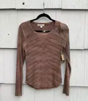 River + Sky Ballerina Ribbed Tee red/brown XS Made in the USA