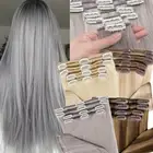 Double Weft Thick Real Hair Extensions Clip In Human Hair Full Head Soft Blonde