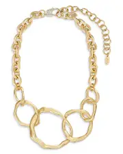 Ettika Interlocking Golden Chain Statement Necklace, 15-19