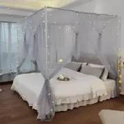 Canopy Bed Curtains - 4 Corners Post Bed Canopy Curtains for Girls & Adults, Bed