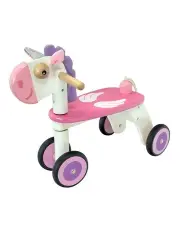 [Im Toy] Wood Style Rider Unicorn 4-Wheel Ride-On Play Toy 56cm 12m+