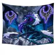 Fantasy Relic Blue Dragon Tapestry