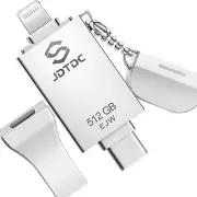 512GB Apple MFi Certified iPhone-Photo-Stick, 3 in 1 USB3.0 iOS-Flash-Drive, ...