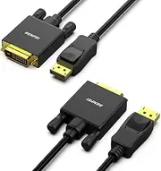 2 Pack DisplayPort to DVI 1.8 Meter Cable, DisplayPort to DVI Adapter Male to Male Gold-Plated Cord Cable for Lenovo, Dell, HP and Other Brand