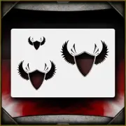 Winged Sheilds Airbrush Stencil Template Airsick