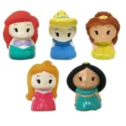 DISNEY PRINCESS VINYL FINGER PUPPET SET/5 CINDERELLA JASMINE ARIEL BELLE AURORA