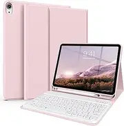 JKSML iPad (A16) 11th Generation 11 inch 2025 Keyboard Case,Case for iPad 10th Generation 10.9 inch 2022 Bluetooth Detachable -with Pencil Holder - Flip Stand Case - Keyboard Case, Pink