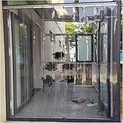 PVC Strip Curtain Plastic Vinyl Strip Door Curtain Smooth Waterproof Hurricane Shutters Gate Plastic Curtain Suitable for Home Courtyard Clean Room(1.2x2m)