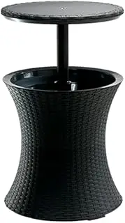 Keter Pacific Rattan Style Outdoor Cool Bar Ice Cooler Table Garden Furniture - Anthracite