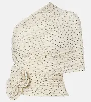 [Magda Butrym] Magda Butrym Draped floral-appliqué polka-dot top AU 4 beige