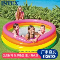 在飛比找蝦皮購物優惠-【現貨速髮】INTEX充氣遊泳池兒童充氣球池熒光三環戶外玩具