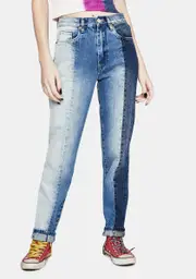 [Blank NYC] All Or Nothing Patchwork High Rise Jeans