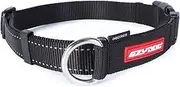 EzyDog Checkmate Training Dog Collar - Martingale Style Correction Collar for Dogs That Pull - Premium Nylon, Reflective, Comfortable (L, Black)