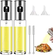 ZEREOOY Oil Sprayer for Cooking Olive Oil Sprayer Mister for Air Fryer Vegetable Vinegar Oil Portable Mini Kitchen Gadgets for Baking,Salad,Grilling,BBQ,Roasting (Two Pieces)