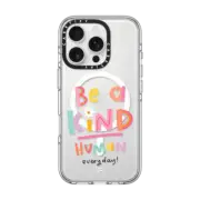 iPhone 16 Pro Clear Case MagSafe Compatible Be Kind by Laura Jane Illustrations