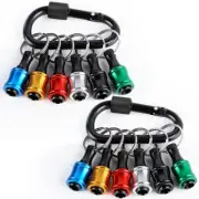 6pcs 1/4 inch Hex Shank Aluminum Alloy Screwdriver Bits Holder 2 Sets, Light-...