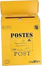 WHAMVOX Wall Mounted Retro Mailbox with Lock Post Box for Secure Donation Voting Elegant Design for Outdoor Use Versatile Storage for Letters Newspapers