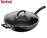 Tefal 32cm Specialty Hard Anodised Non-Stick Wok w/ Lid