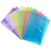 Keji A4 Document Wallets with Button Closure Assorted 12 Pack