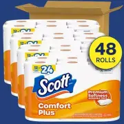 Scott ComfortPlus Toilet Paper, 1-Ply, 48 Double Rolls, Septic-Safe