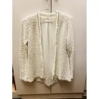 在飛比找蝦皮購物優惠-Zara白色棉質針織外套 小香風全新品 開叉薄紗性感搭配 S