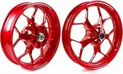 Red Front and Rear Wheel Rims Compatible with Yamaha YZF R3 R25 MT03 MT25 2015-2024 ABS include, Motorcycle Replacement Accessories Parts