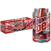 Mountain Dew Code Red Soda Pop Soft Drink Mtn Dew 12 fl oz 12 Pack Cans Limited