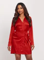 GUESS Women's Bight Red Alya Dress Size: Large, Elastane