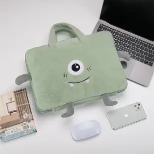 ✨韓國ins刺繡小怪獸 手提電腦包 可愛小熊筆電包 macbook air 保護袋 13吋 14吋筆電包 15.6吋