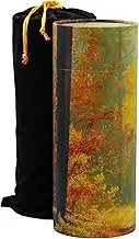 Casket Depot Memorials Paper Biodegradable Urn for Spreading Ashes - Large - Holds Up to 240 Cubic Inches of Ashes - Engraving Sold Separately (Autumn Forest)