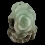BG19144 # Hand Carved Peony Flower multi-color Amazonite Pendant Bead 1 Pcs