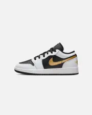 [JORDAN] Jordan Kids' Air Jordan 1 Low (Gs) White/metallic - Size 7Y 7Y White/Metallic