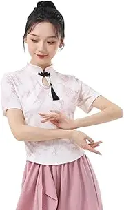 [Angcoco] Women's Chinese Mandarin Collar Short Sleeved Cheongsam Tops
