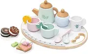 Toddler Tea Set - Playset Tea Toys,Wood Little Girls Playset Pretend Food Kitchen Accessories for Toddler Boys Kids Aged 3-5