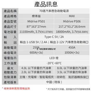 小米有品 70邁 汽車 車用 電瓶 啟動電源 啟動 發動 應急 救援 備用 電源 行動電源【APP下單9%點數回饋】