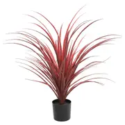 Burgundy Potted Artificial Long Grass (Yucca Grass) 75cm UV Resistant