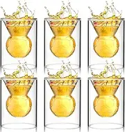 Roshtia Set of 6 Football Reversible Shot Glasses 50 ml Clear Ball Fan Shot Cups Glasses Ball Lover Gifts for Men Women Sports Celebrations Party Drinking Whiskey Beer Liquor Wine