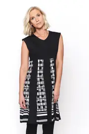 Mesh Overlay Dress--THRE-16345