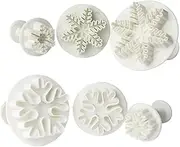 Garneck 6-Piece Christmas Snowflake Scone Cutter Set Fondant Cake Mold for Baking Decorations Random Color