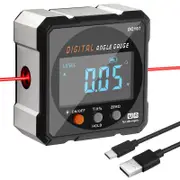 Laser Digital Protractor Inclinometer Laser Level Ruler USB Chargable Inclinometer Magnetic Base Goniometer Magnet Tilt Tools