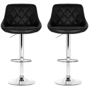 Artiss Black Gaslift Swivel Barstool 2 Pack